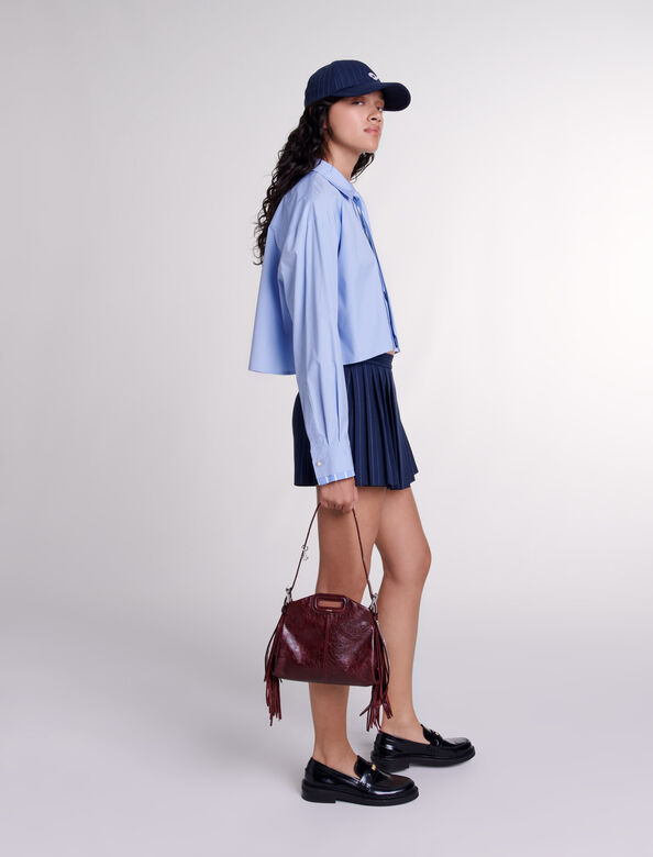 Striped layered effect shorts : Skirts & Shorts color Navy tennis stripe