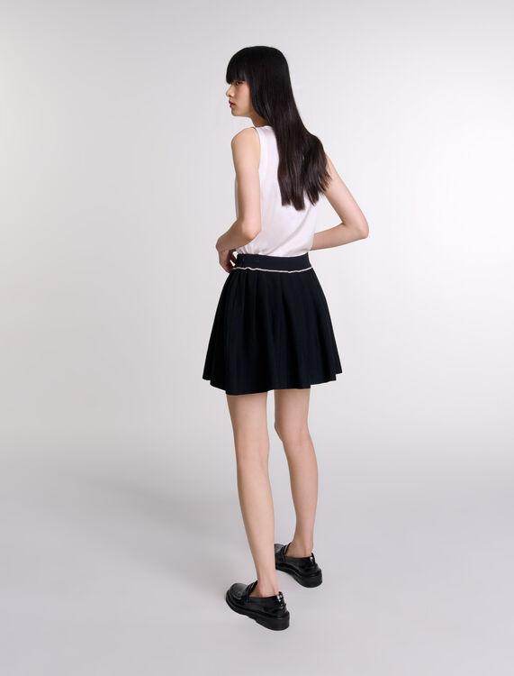 Pleated knit short skirt - Skirts & Shorts - MAJE