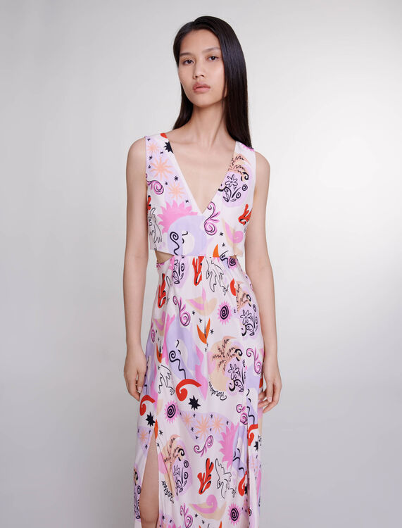 Cutaway silk maxi dress - View All - MAJE