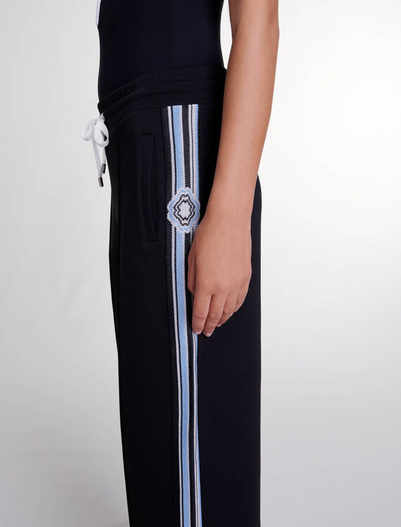 Wide-leg striped jogging bottoms -  - MAJE