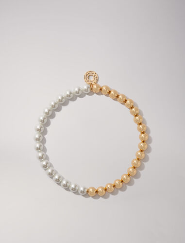 Mixed pearl choker necklace : Jewelry color Gold