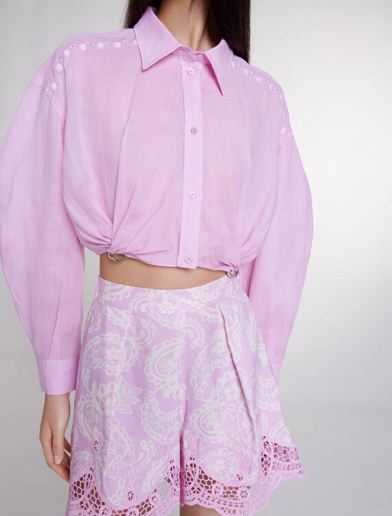 Ramie cropped shirt - Spring-Summer Collection - MAJE