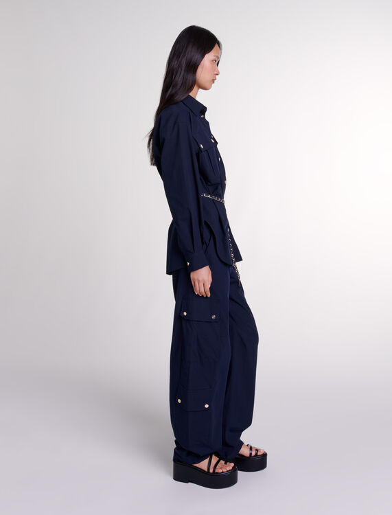 Belted long shirt -  - MAJE