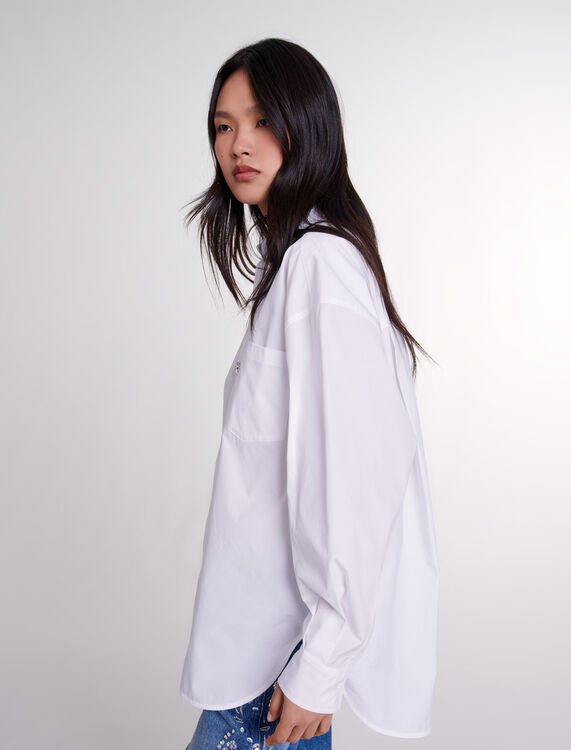 Oversized poplin shirt -  - MAJE