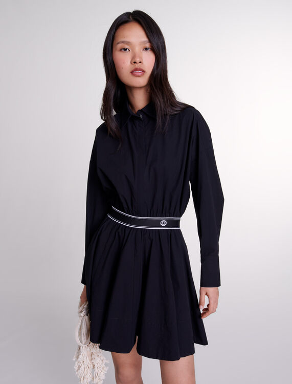 Short elasticated shirt dress -  - MAJE