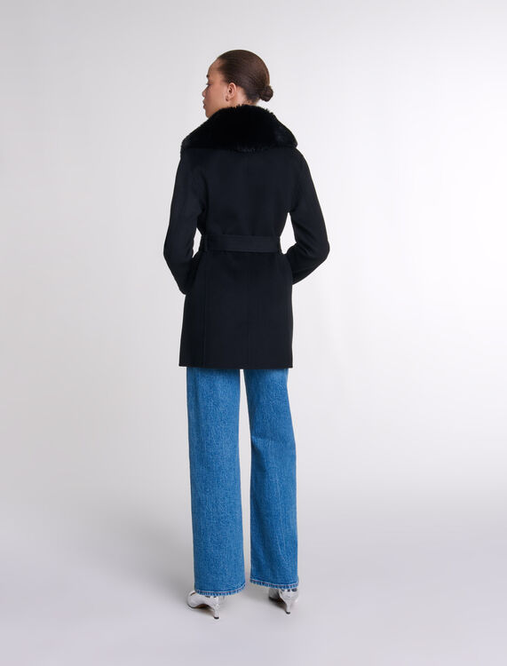 Double-faced mid-length coat -  - MAJE