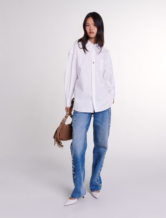 Oversized poplin shirt -  - MAJE