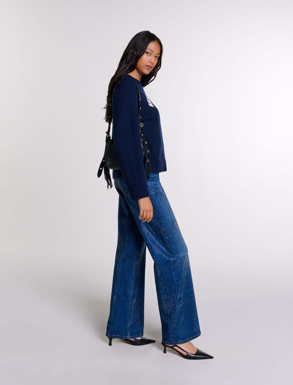 Rhinestone jeans -  - MAJE