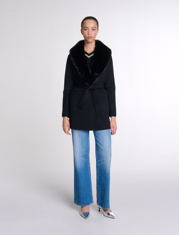 Double-faced mid-length coat -  - MAJE