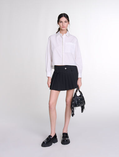 Short pleated skirt : Skirts & Shorts color Black