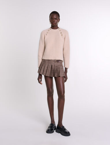 Ribbed wool jumper : Sweaters & Cardigans color Beige