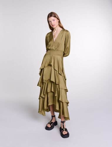 Tiered maxi dress : Dresses color Khaki