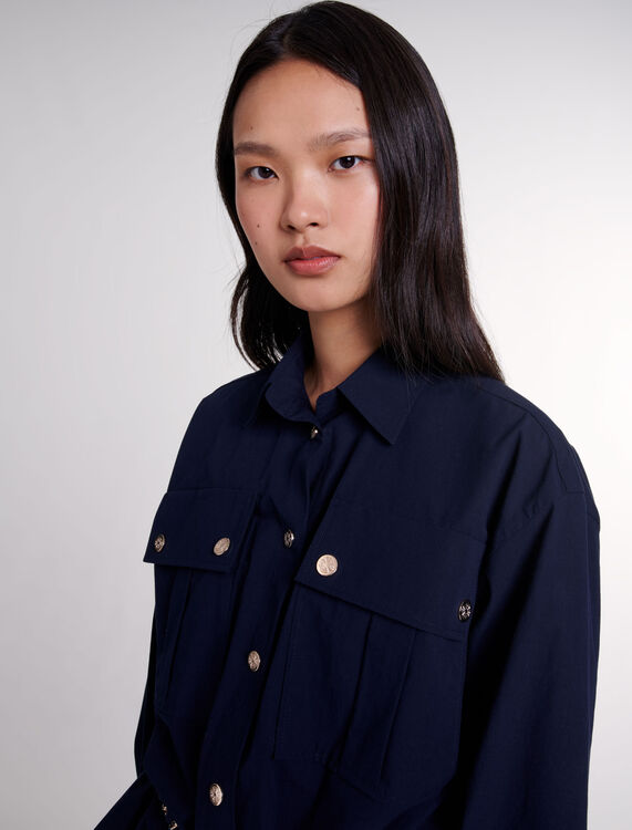 Belted long shirt - Shirts - MAJE