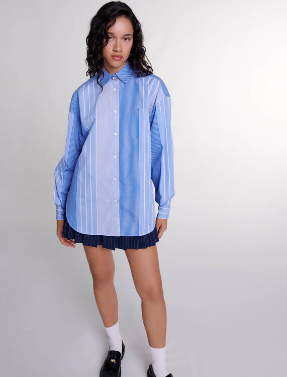 Striped patchwork shirt -  - MAJE