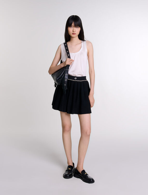 Pleated knit short skirt - Skirts & Shorts - MAJE