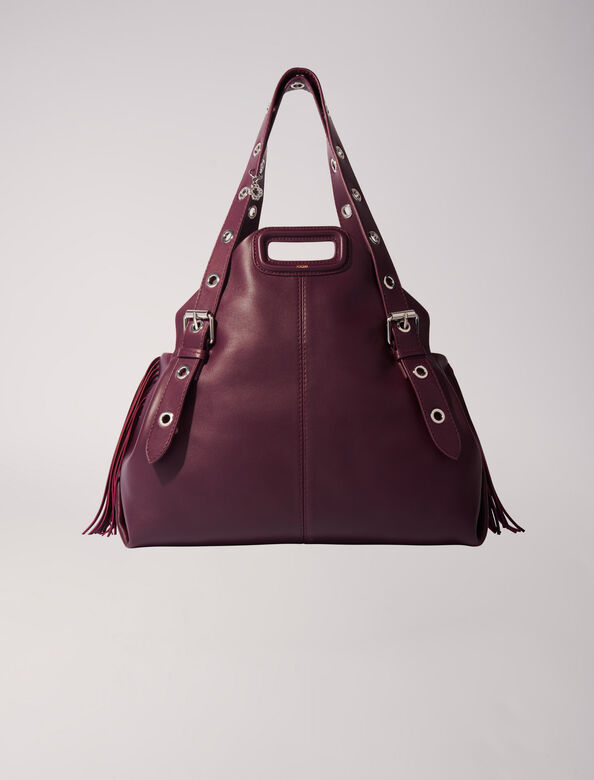 Plain leather Miss M XL bag : Miss M Bags color Burgundy