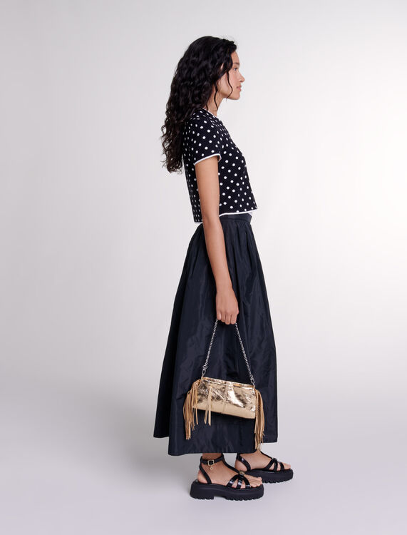 Long skirt with contrast waistband -  - MAJE