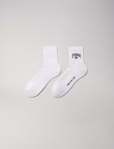 Saint Honoré embroidered socks : Other accessories color White