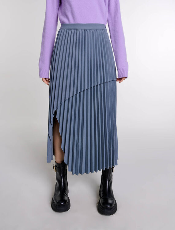 Asymmetrical pleated skirt -  - MAJE