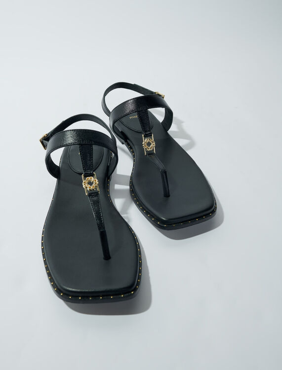 Flat leather strap sandals - View All - MAJE