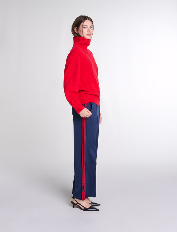 High-neck cashmere jumper : Sweaters & Cardigans color Red