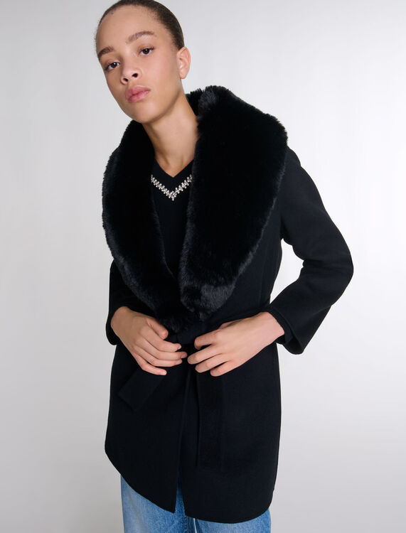 Double-faced mid-length coat - Coats - MAJE