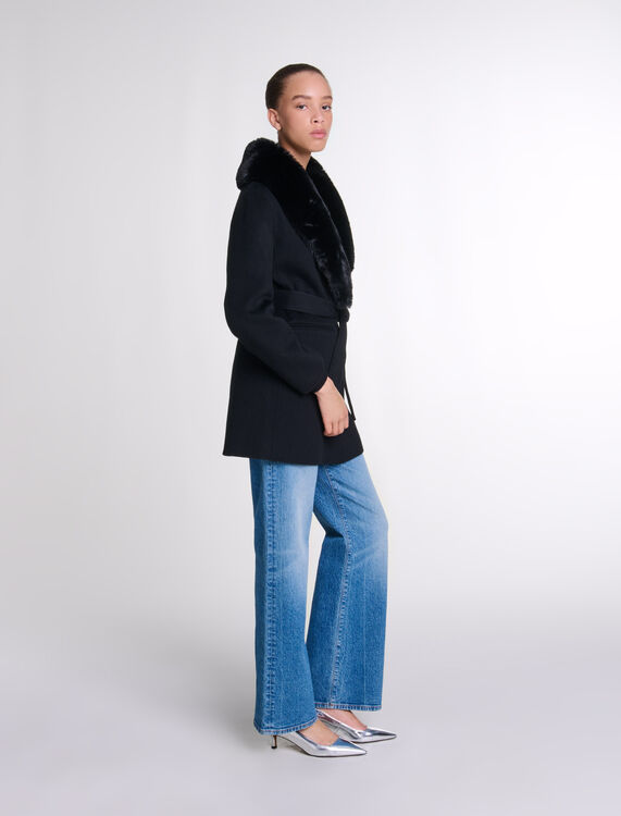 Double-faced mid-length coat -  - MAJE