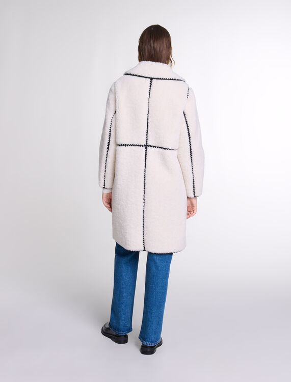 Mid-length fleece coat -  - MAJE