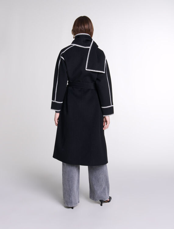 Two-tone double-faced coat - Coats - MAJE