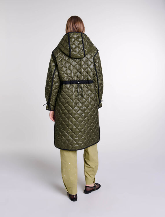 Contrast quilted puffer jacket - Coats - MAJE