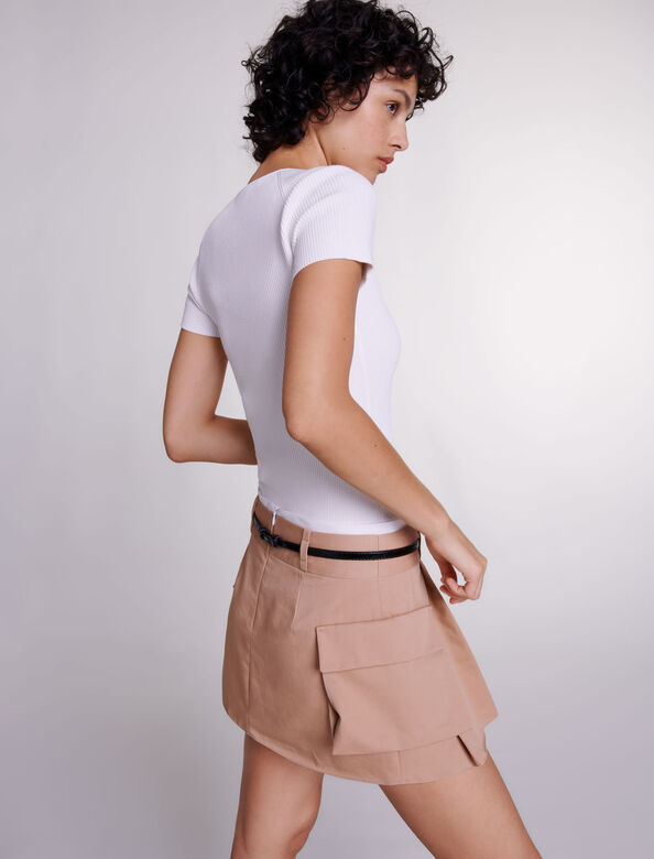 Short pleated skirt : 30% Off color Beige