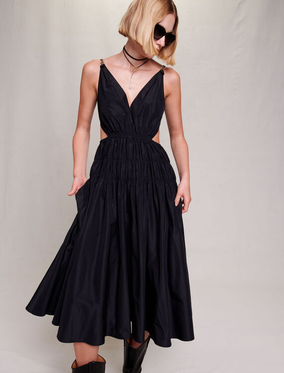 122RUN Taffeta dress with cut-out at the waist - Dresses - Maje.com
