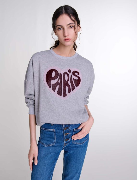 Paris heart patch sweatshirt -  - MAJE