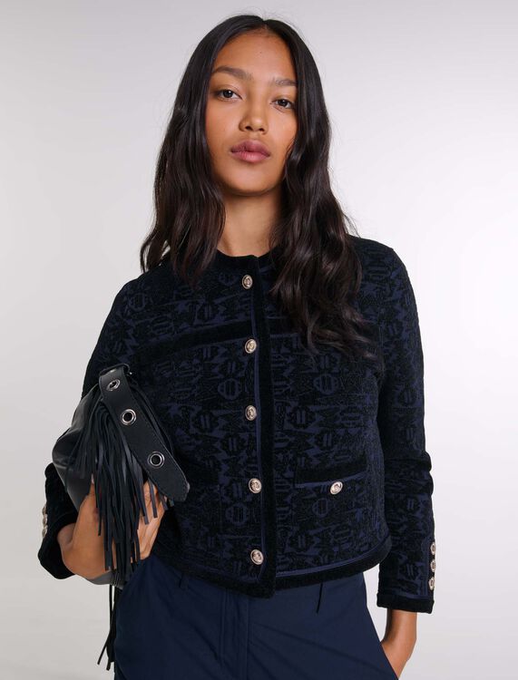 Velvet knit cardigan -  - MAJE