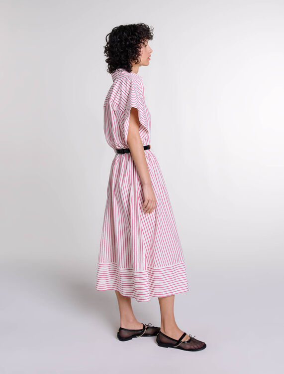 Striped and rhinestone maxi dress - Dresses - MAJE