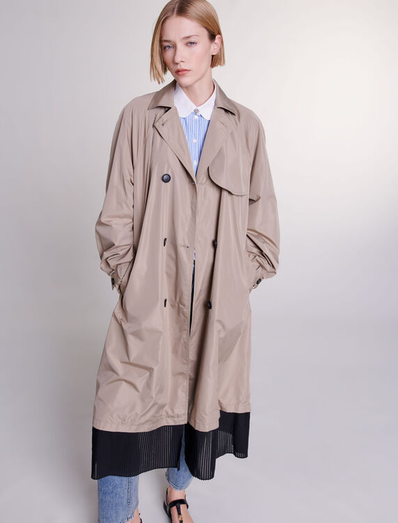 Contrast trench coat - View All - MAJE