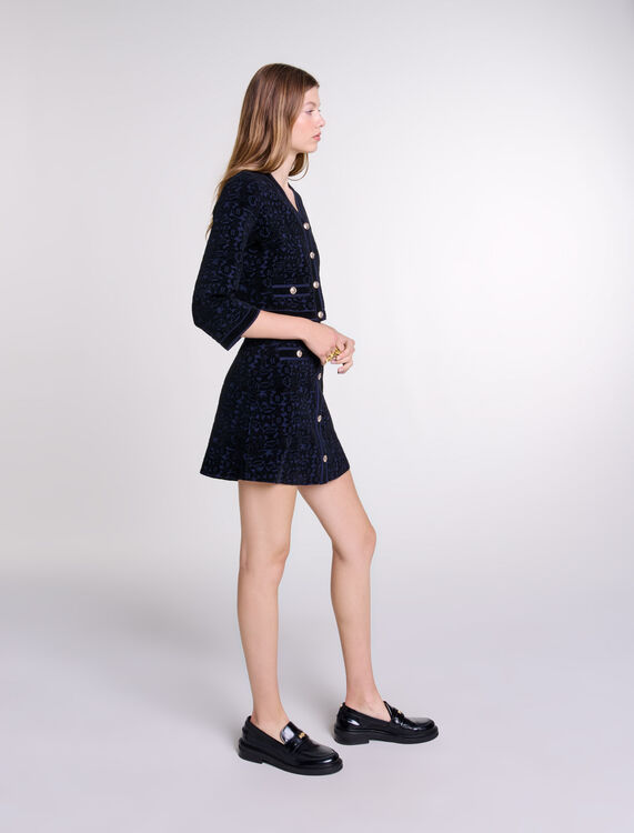 2-in-1 velvet knit dress - Dresses - MAJE