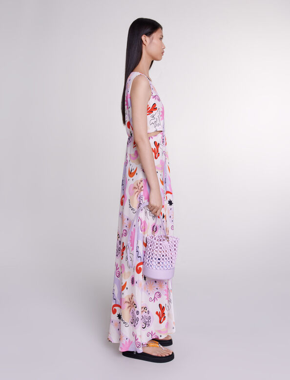 Cutaway silk maxi dress : View All color Print paradisio