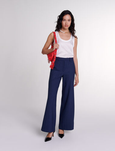 Striped trousers : Trousers & Jeans color Navy tennis stripe