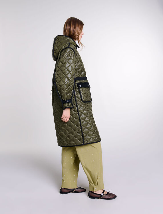 Contrast quilted puffer jacket -  - MAJE