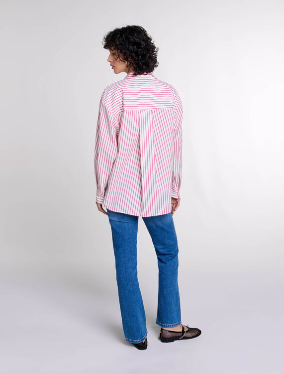 Striped rhinestone shirt -  - MAJE