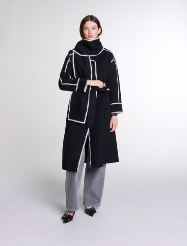 maje : Coats & Jackets 顏色 驼色黑色/