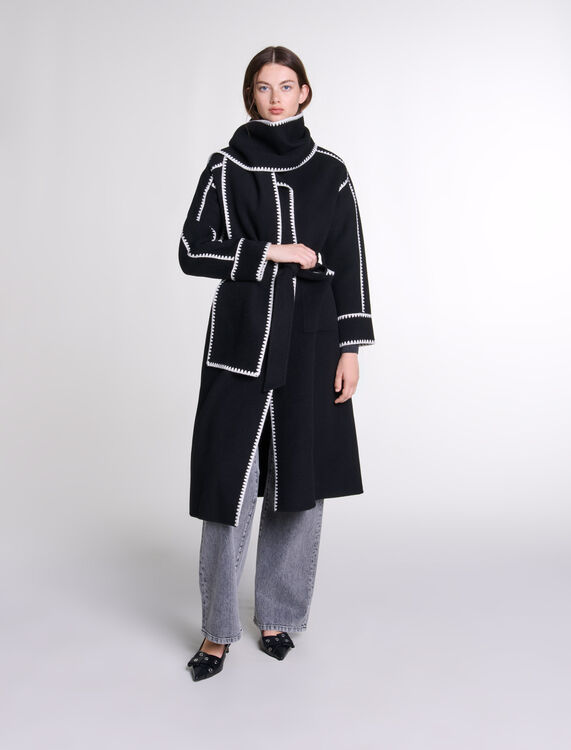 Two-tone double-faced coat - Coats - MAJE