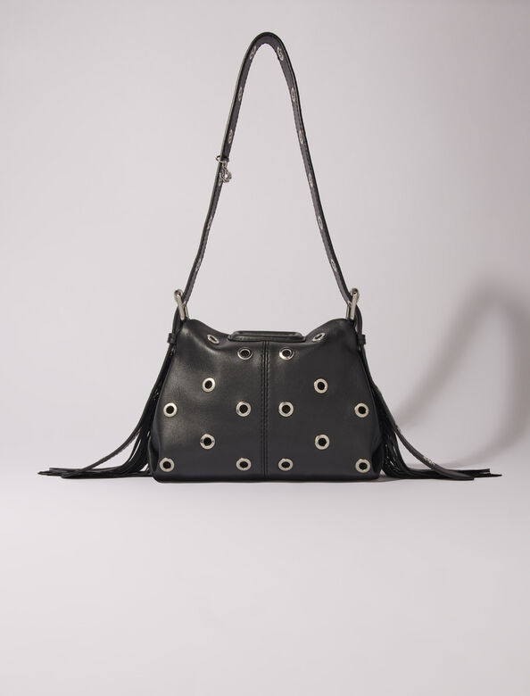 Miss M Mini eyelet leather bag : M Bag color Black