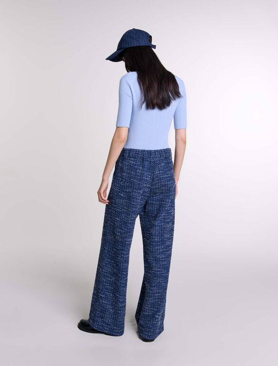 Wide-leg tweed trousers - Trousers & Jeans - MAJE