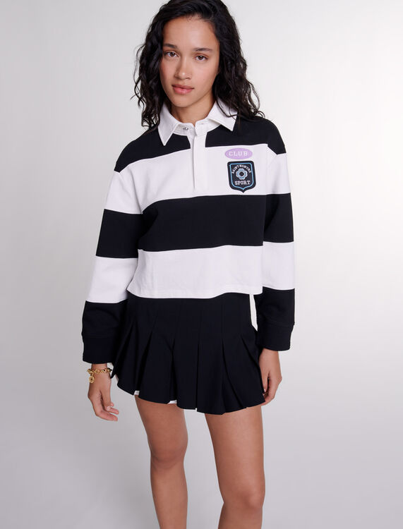 Dual-material pleated skort - Skirts & Shorts - MAJE