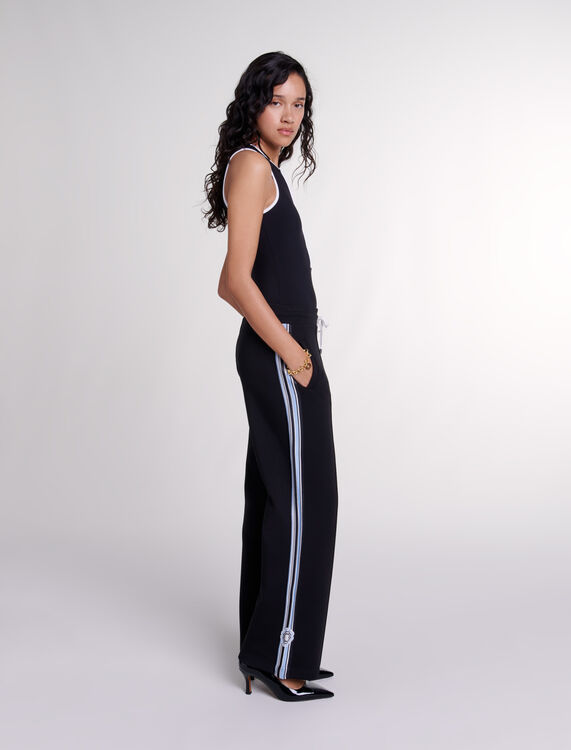 Wide-leg striped jogging bottoms -  - MAJE