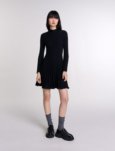 Short knit dress : Dresses color Black