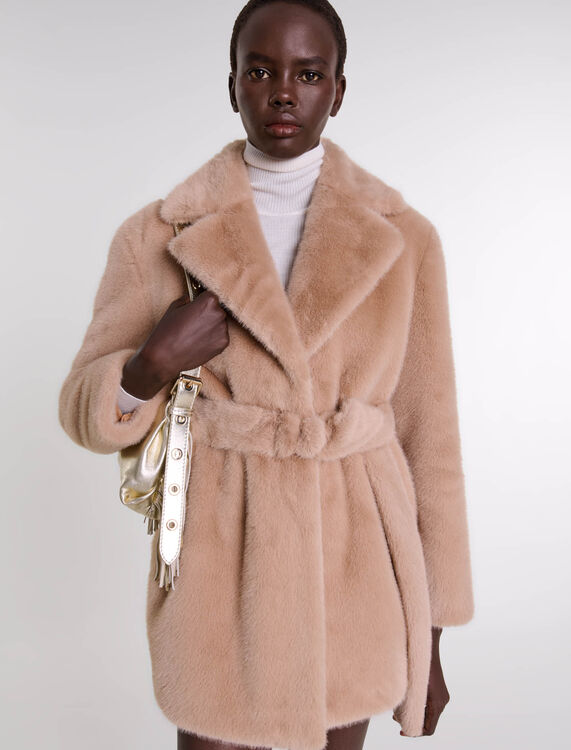 Faux fur coat - Coats - MAJE