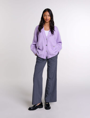 Longline cardigan : Sweaters & Cardigans color Parma Violet